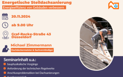 Seminar „Energetische Steildachsanierung“ 20.11.2024