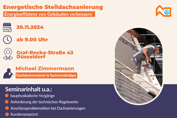 Seminar „Energetische Steildachsanierung“ 20.11.2024