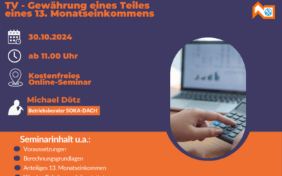 Kostenfreies Online-Seminar zur Gewährung eines Teils des 13. Monatseinkommens 30.10.2024