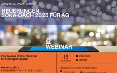 SOKA-DACH Online-Seminar: Neuerungen 2025 für Arbeitgeber 16.12.2024