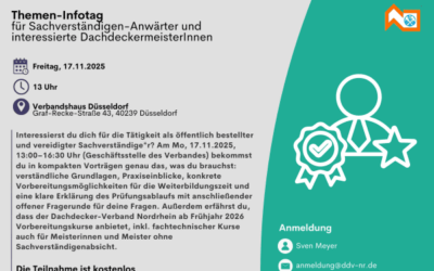 Themen-Infotag für Sachverständigen-Anwärter und interessierte DachdeckermeisterInnen – 17.11.2025