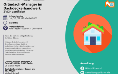 Gründach-Manager (ZVDH-zertifiziert) – Weiterbildung in Düsseldorf im April 2026