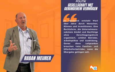 Dachdecker-Verband Nordrhein begrüßt Konzept der Gesellschaft mit gebundenem Vermögen (GmgV)