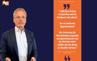 1.000 € Entlastungsprämie: Symbolpolitik auf Kosten des Handwerks