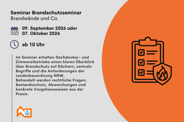 Brandschutzseminar in Düsseldorf am 09.09.2026 oder 07.10.2026